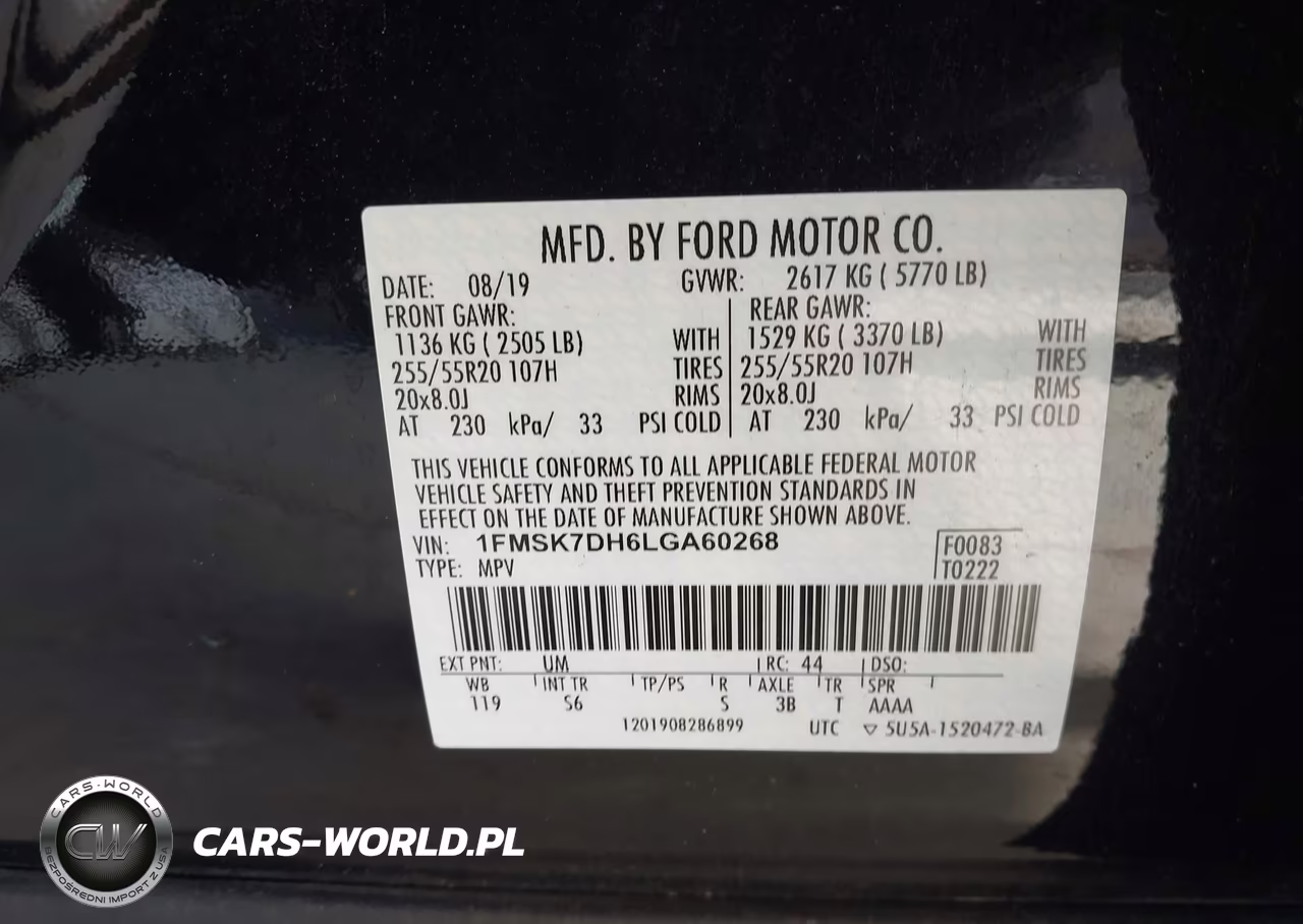 2020 Ford Explorer Xlt VIN:1FMSK7DH6LGA60268 - 9