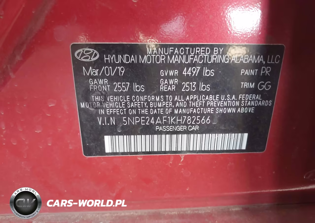 2019 Hyundai Sonata Se VIN:5NPE24AF1KH782566 - 9