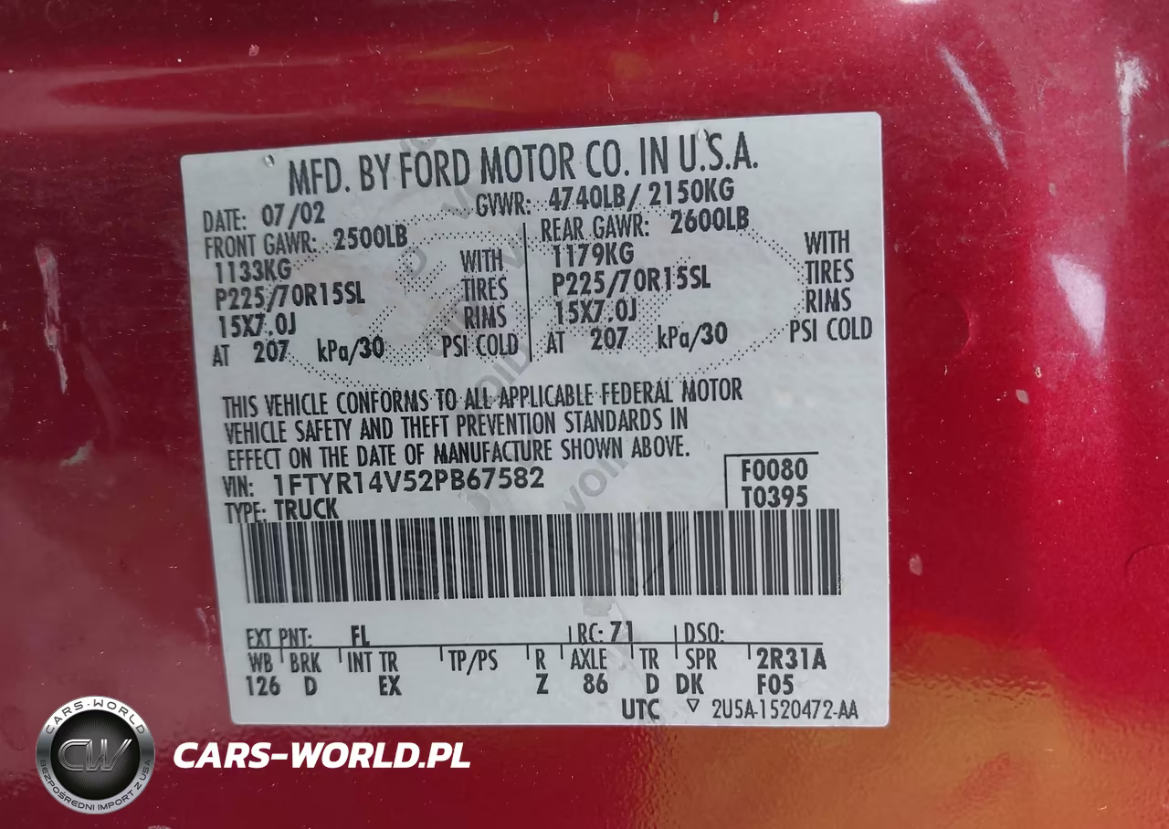 2002 Ford Ranger Edge-Tremor-Xl-Xlt VIN:1FTYR14V52PB67582 - 9