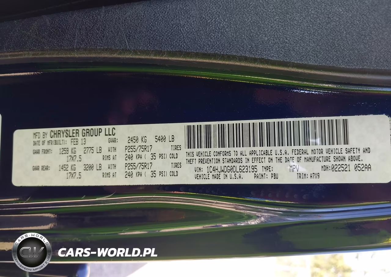2013 Jeep Wrangler Unlimited Sport VIN:1C4HJWDG0DL623195 - 9