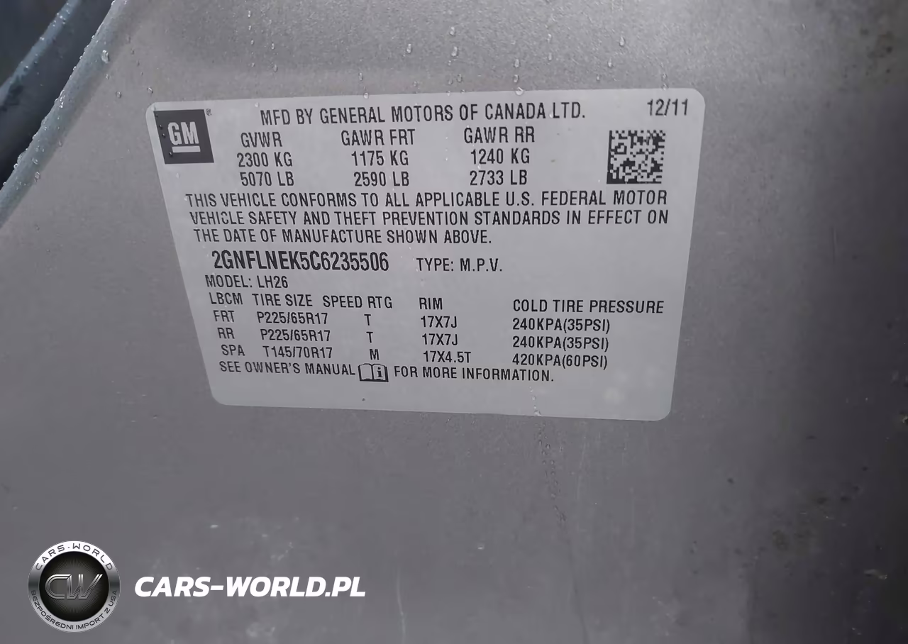 2012 Chevrolet Equinox 2Lt VIN:2GNFLNEK5C6235506 - 9