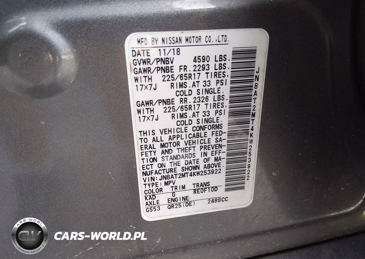 2019 Nissan Rogue S VIN:JN8AT2MT4KW253922 - 9