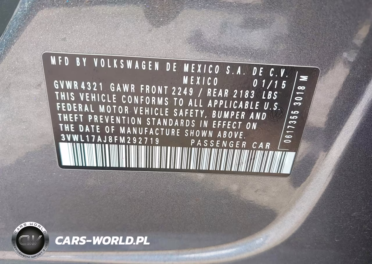 2015 Volkswagen Jetta 1.8T Sel VIN:3VWL17AJ8FM292719 - 9