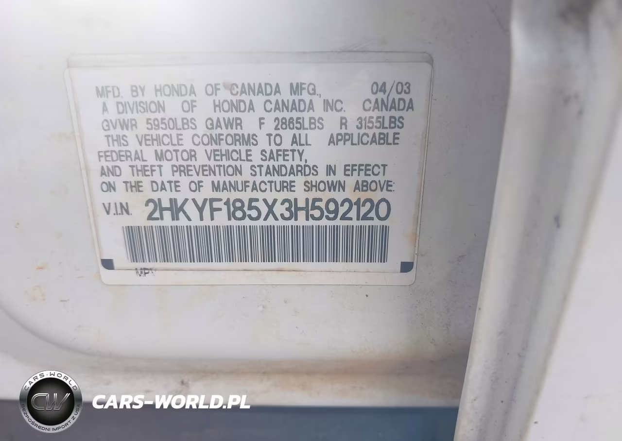2003 Honda Pilot Ex-L VIN:2HKYF185X3H592120 - 9