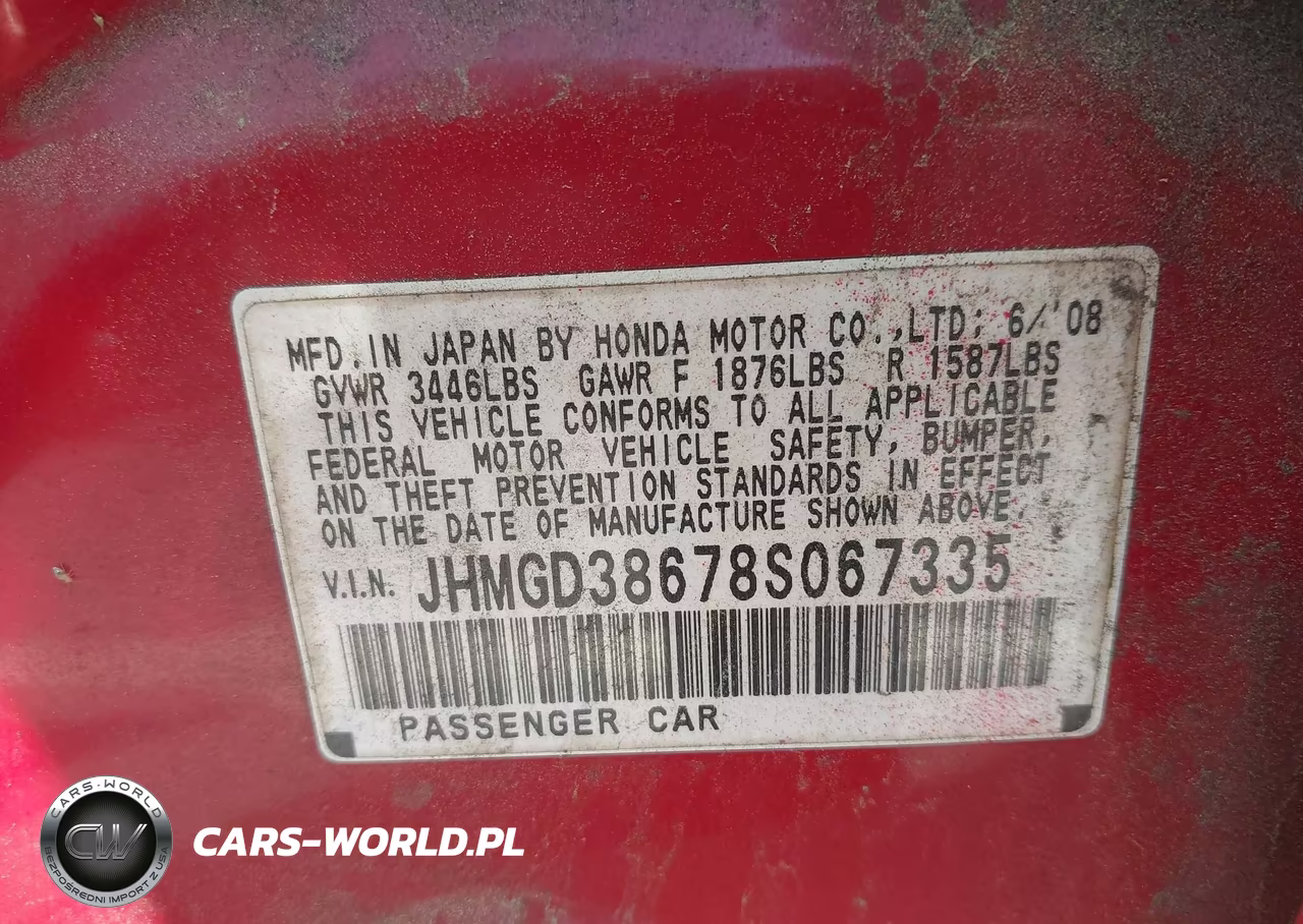 2008 Honda Fit Sport VIN:JHMGD38678S067335 - 9