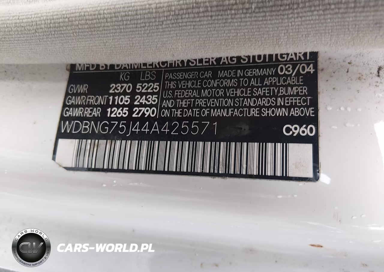 2004 Mercedes-Benz S 500 VIN:WDBNG75J44A425571 - 9