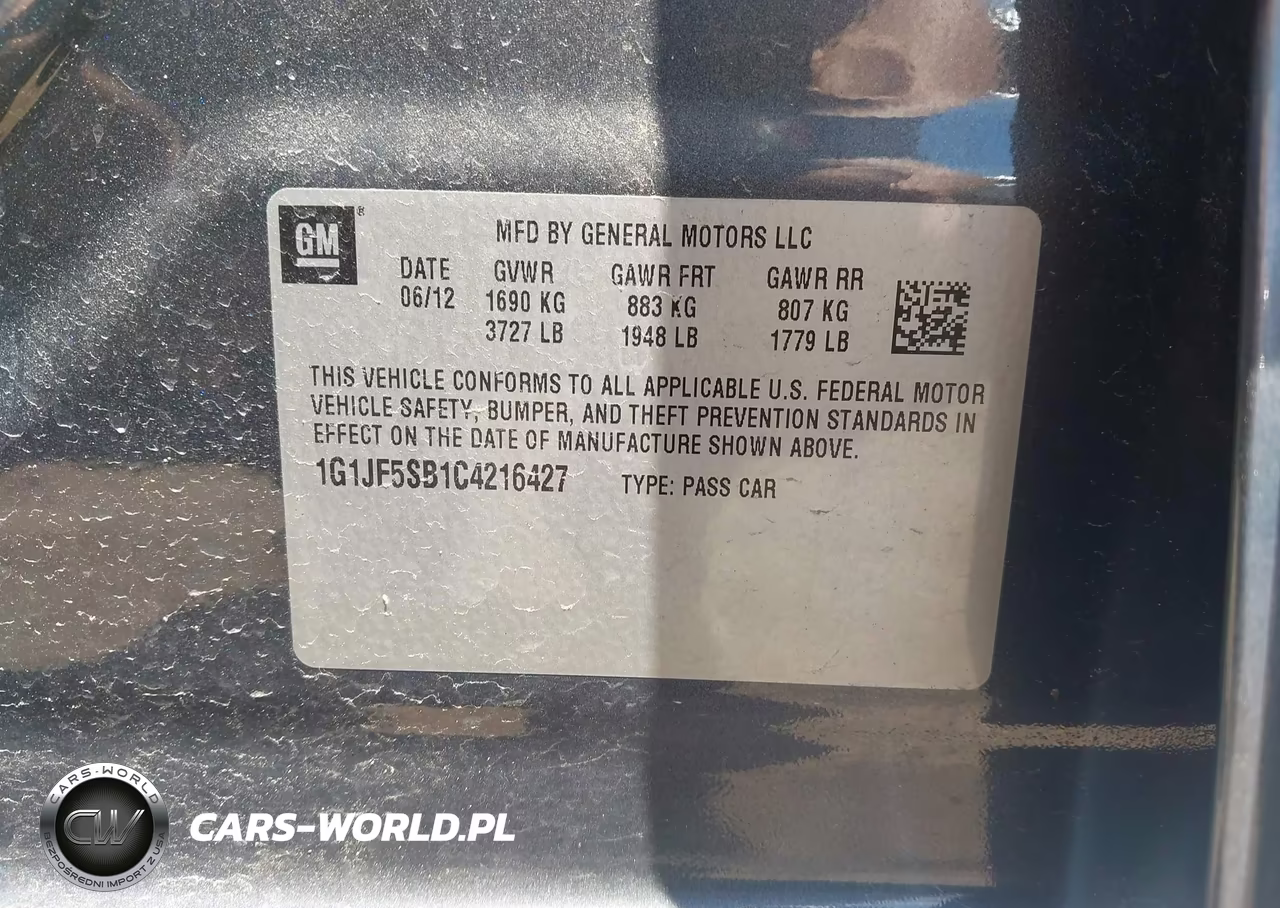 2012 Chevrolet Sonic 1Lz VIN:1G1JF5SB1C4216427 - 9