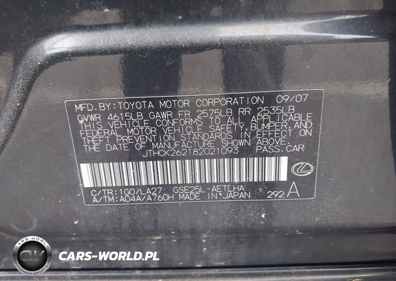 2008 Lexus Is 250 VIN:JTHCK262182021093 - 9
