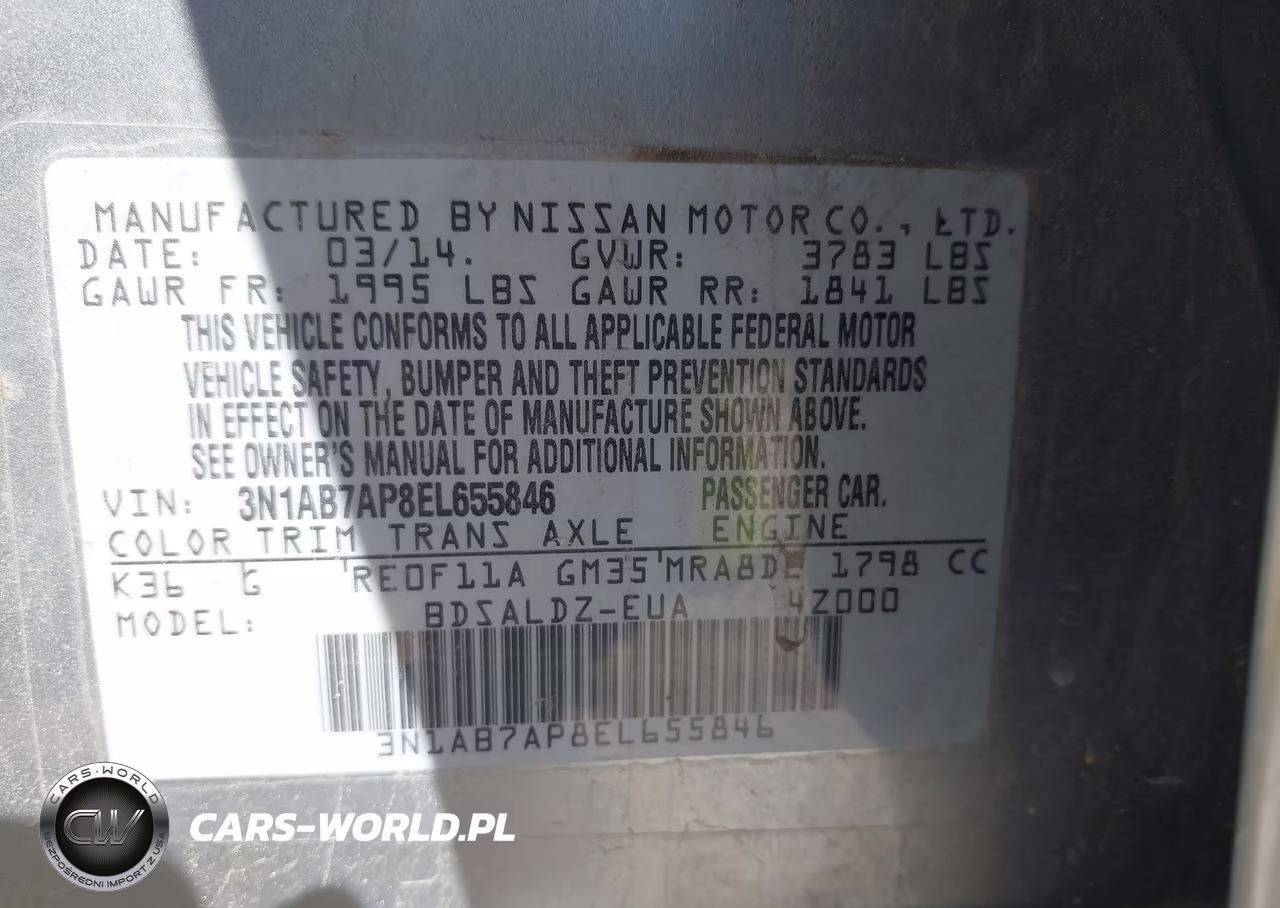 2014 Nissan Sentra Sv VIN:3N1AB7AP8EL655846 - 9