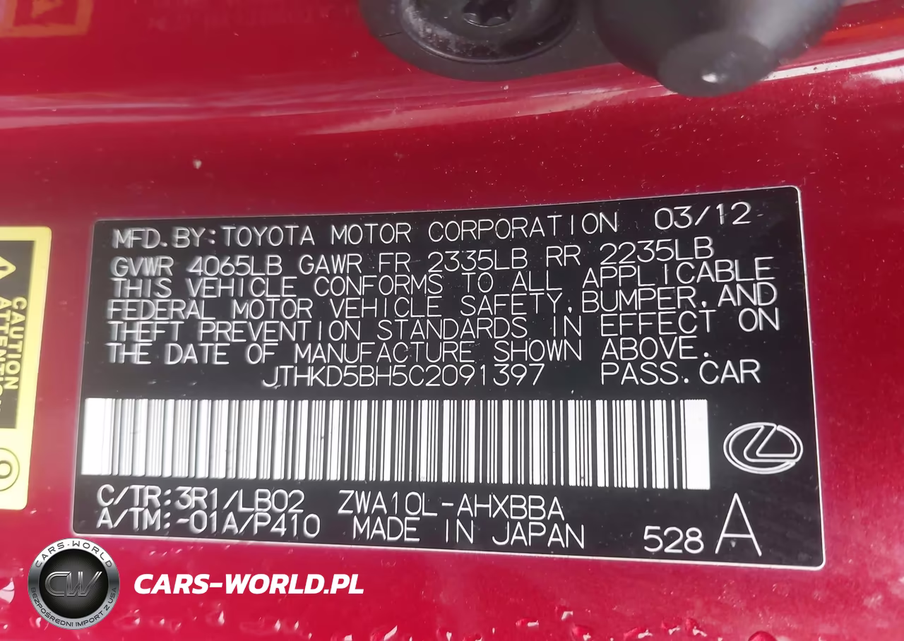 2012 Lexus Ct 200H Premium VIN:JTHKD5BH5C2091397 - 9