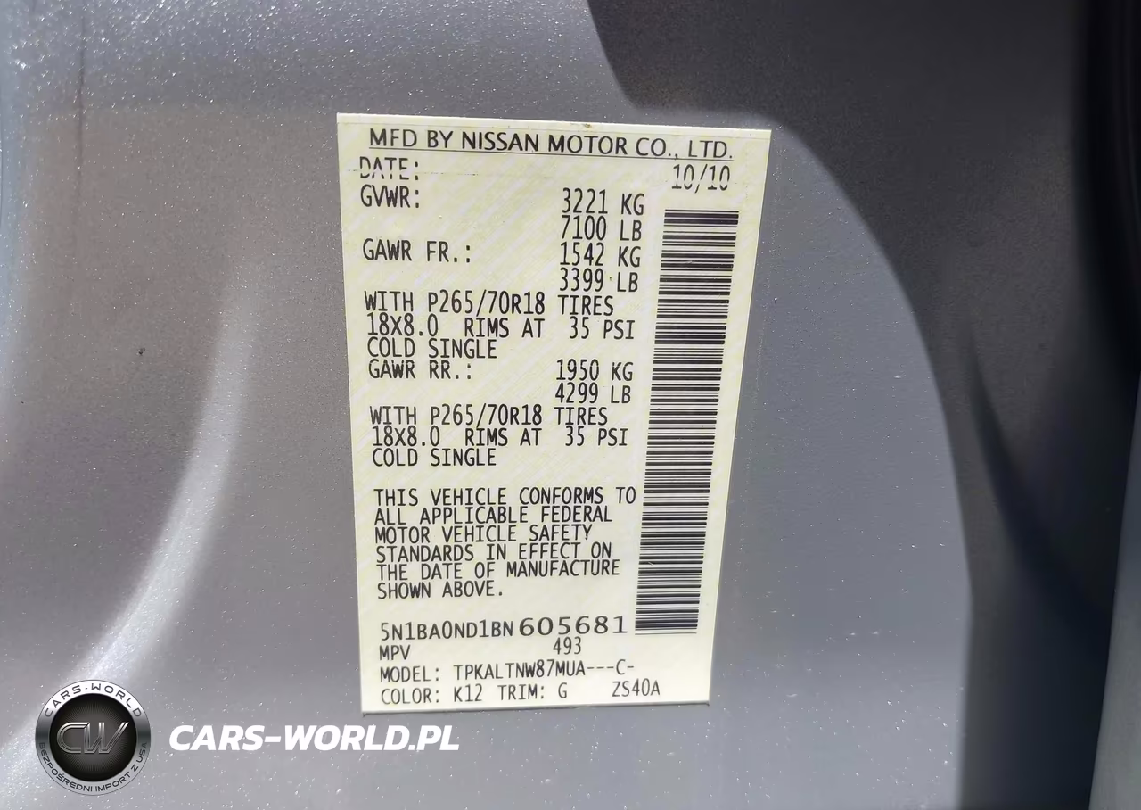2011 Nissan Armada Sv VIN:5N1BA0ND1BN605681 - 9