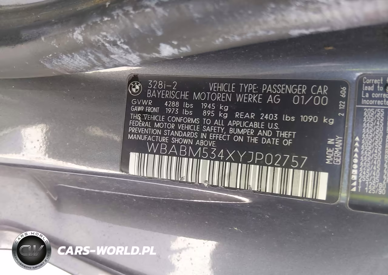 2000 BMW 328Ci VIN:WBABM534XYJP02757 - 9