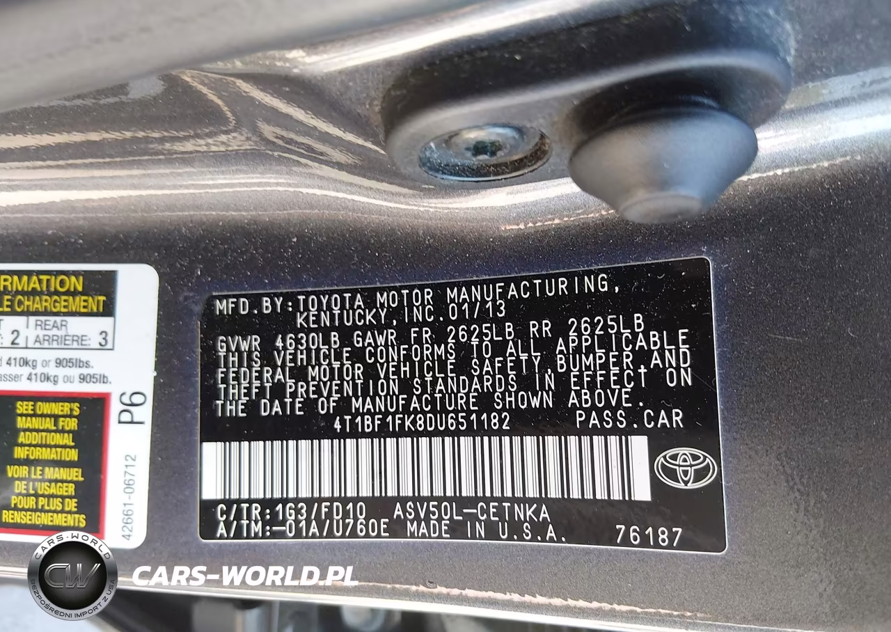 2013 Toyota Camry Le VIN:4T1BF1FK8DU651182 - 9