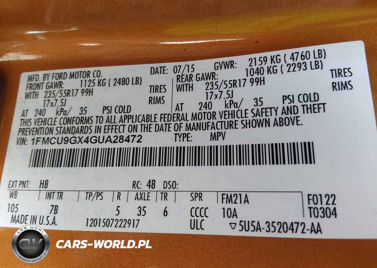 2016 Ford Escape Se VIN:1FMCU9GX4GUA28472 - 9