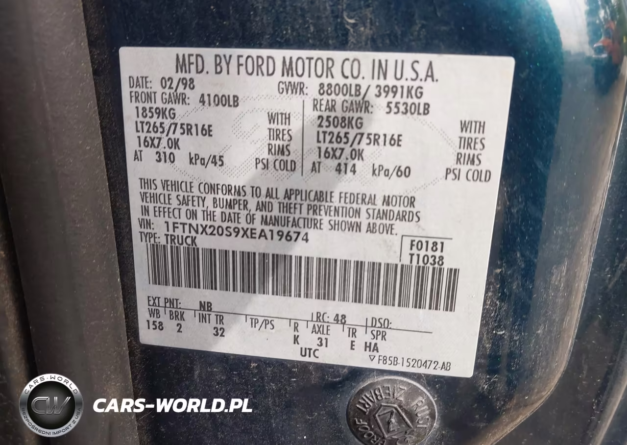 1999 Ford F-250 Lariat-Xl-Xlt VIN:1FTNX20S9XEA19674 - 9