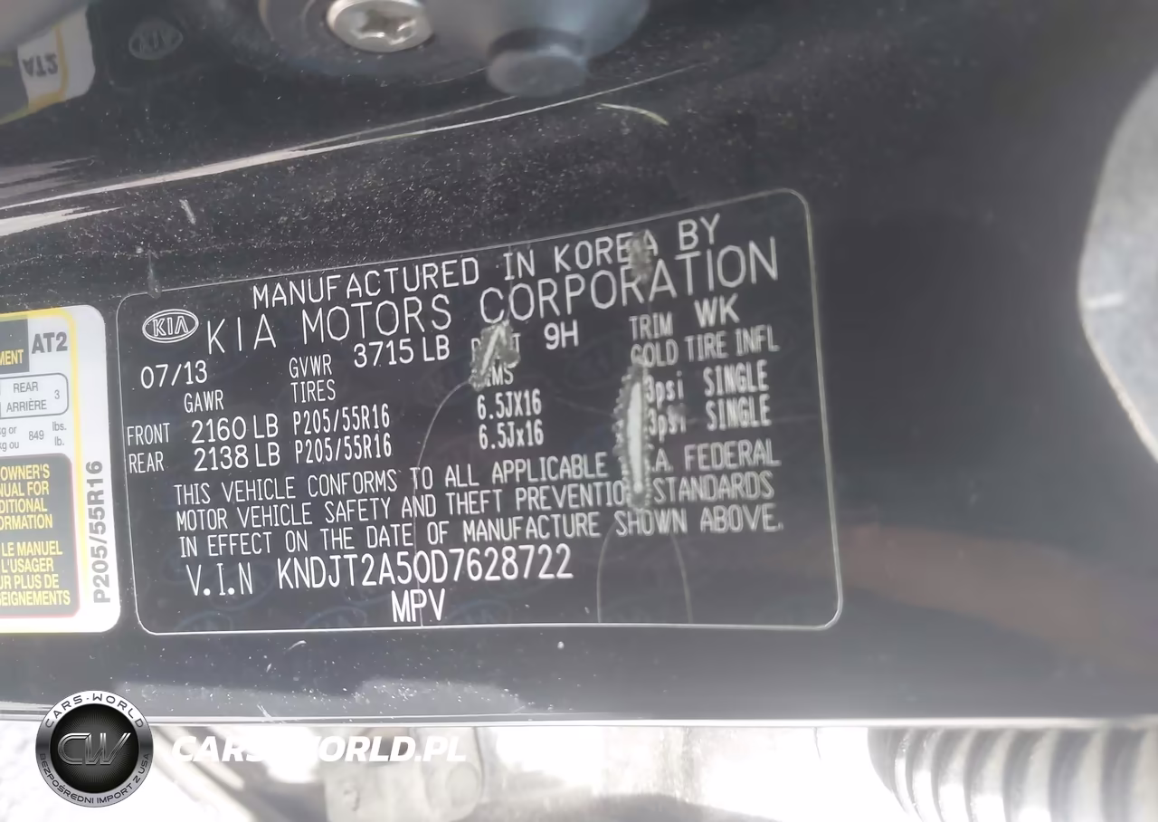 2013 Kia Soul VIN:KNDJT2A50D7628722 - 9