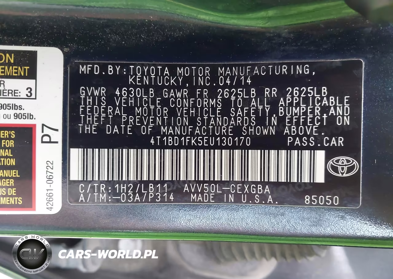2014 Toyota Camry Hybrid Xle VIN:4T1BD1FK5EU130170 - 9