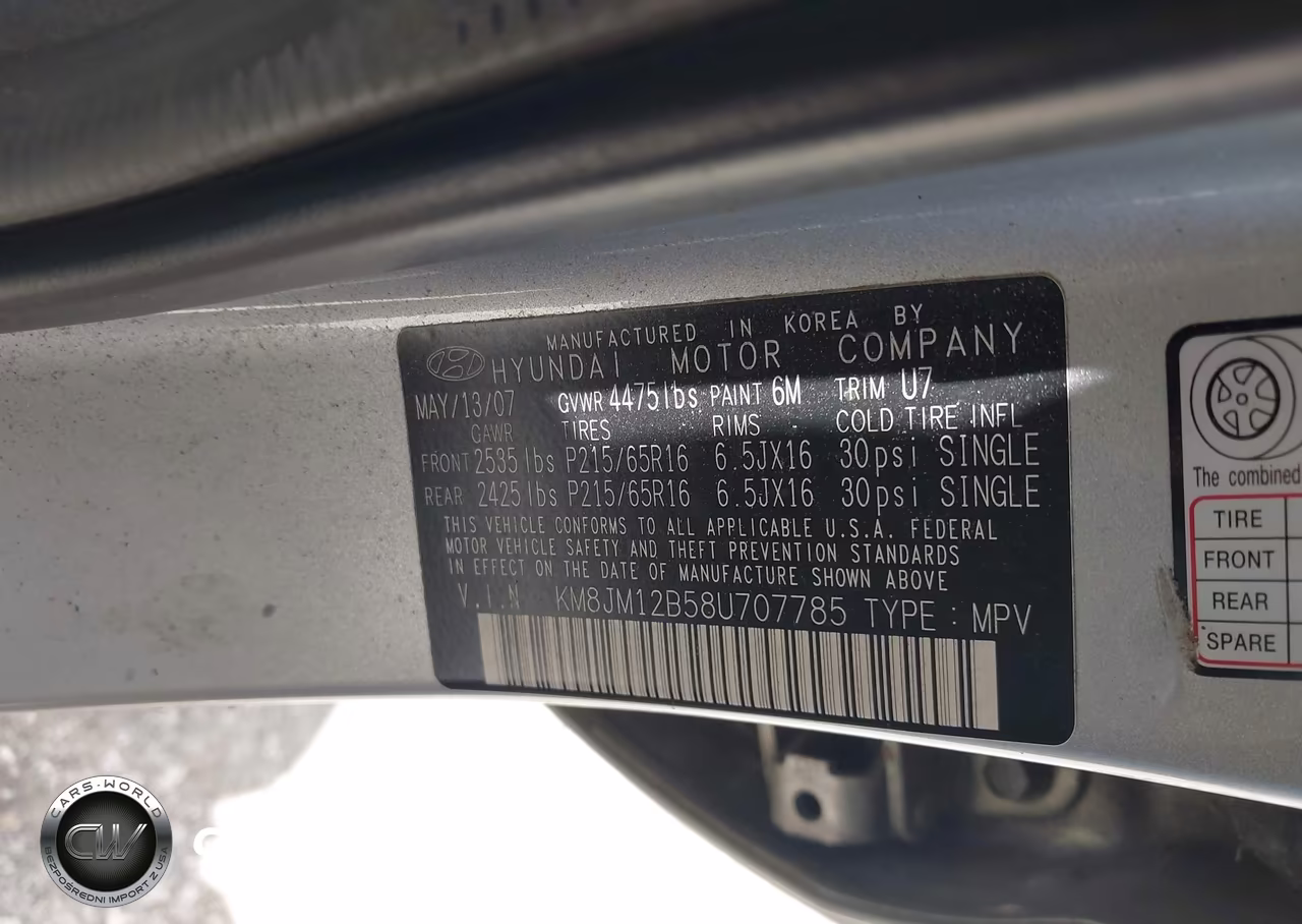 2008 Hyundai Tucson Gls VIN:KM8JM12B58U707785 - 9