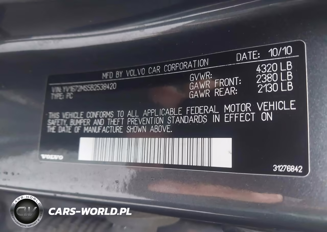 2011 Volvo S40 T5-T5 R-Design VIN:YV1672MS5B2538420 - 9