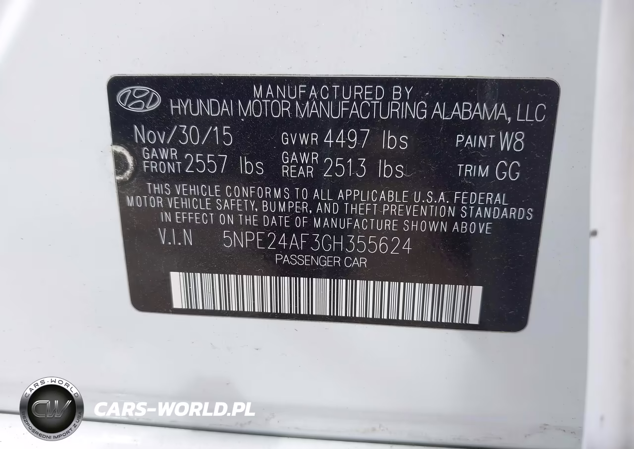 2016 Hyundai Sonata Se VIN:5NPE24AF3GH355624 - 9