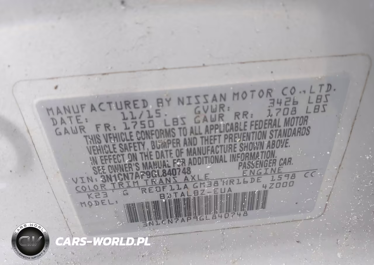 2016 Nissan Versa 1.6 Sv VIN:3N1CN7AP9GL840748 - 9