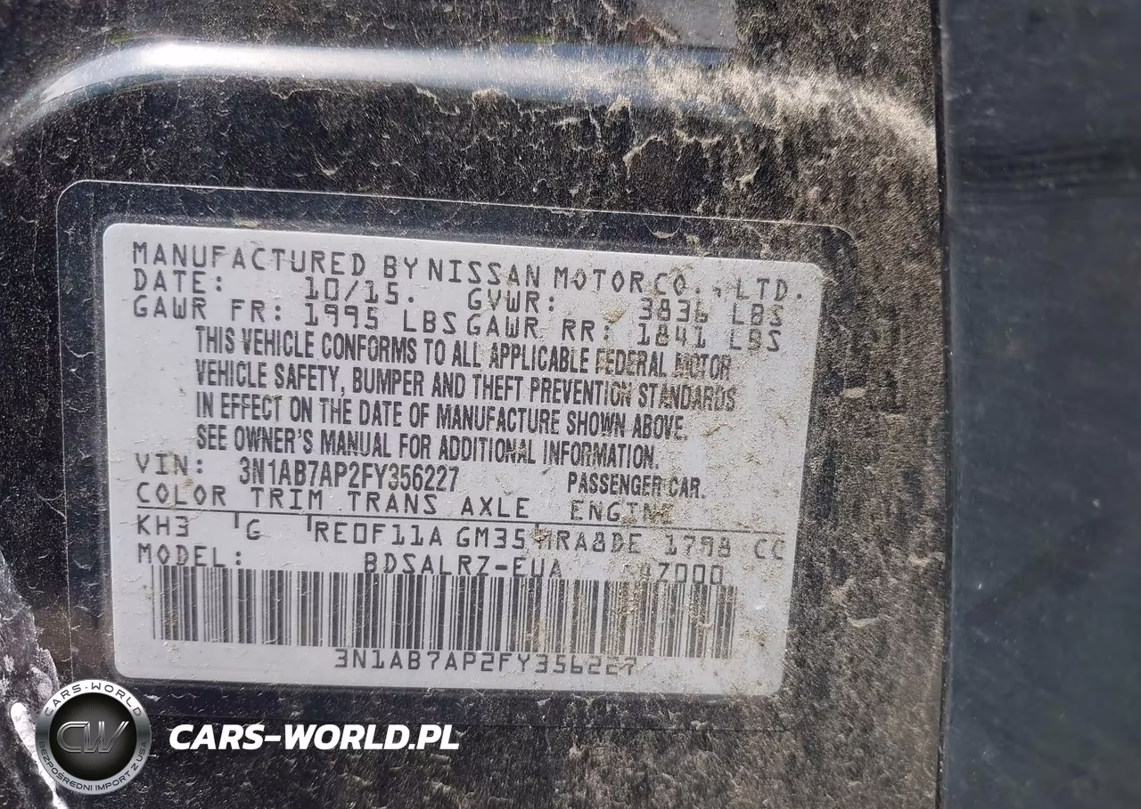 2015 Nissan Sentra Sr VIN:3N1AB7AP2FY356227 - 9