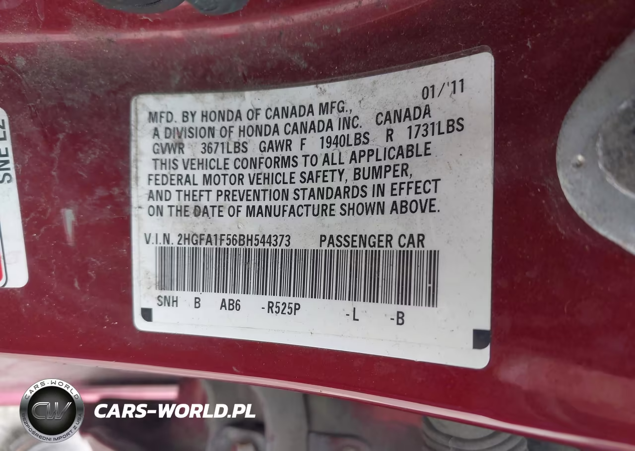 2011 Honda Civic Lx VIN:2HGFA1F56BH544373 - 9