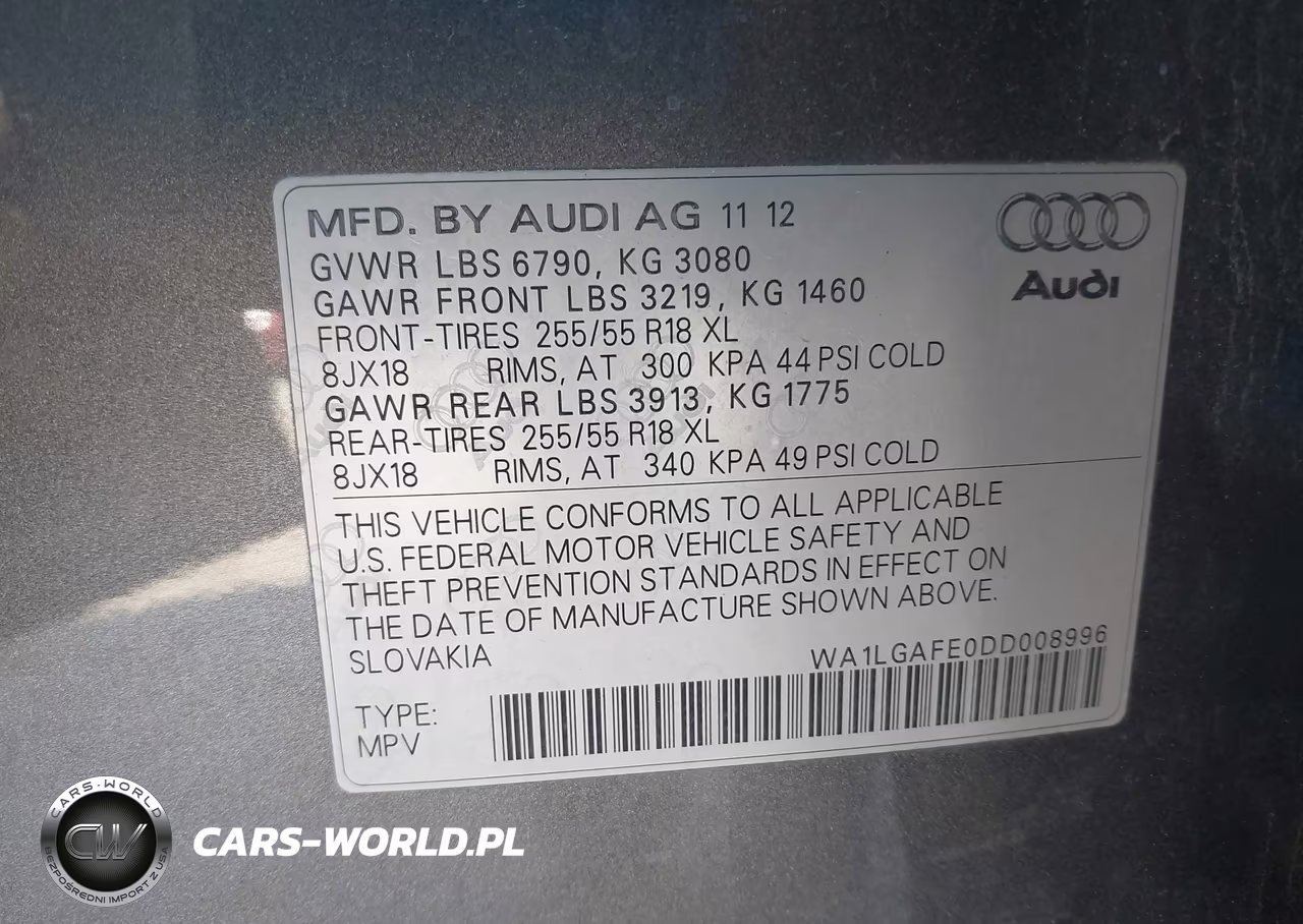 2013 Audi Q7 3.0T Premium VIN:WA1LGAFE0DD008996 - 9