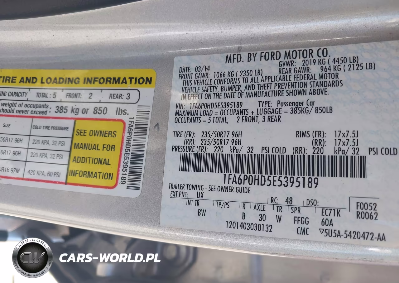 2014 Ford Fusion Se VIN:1FA6P0HD5E5395189 - 9