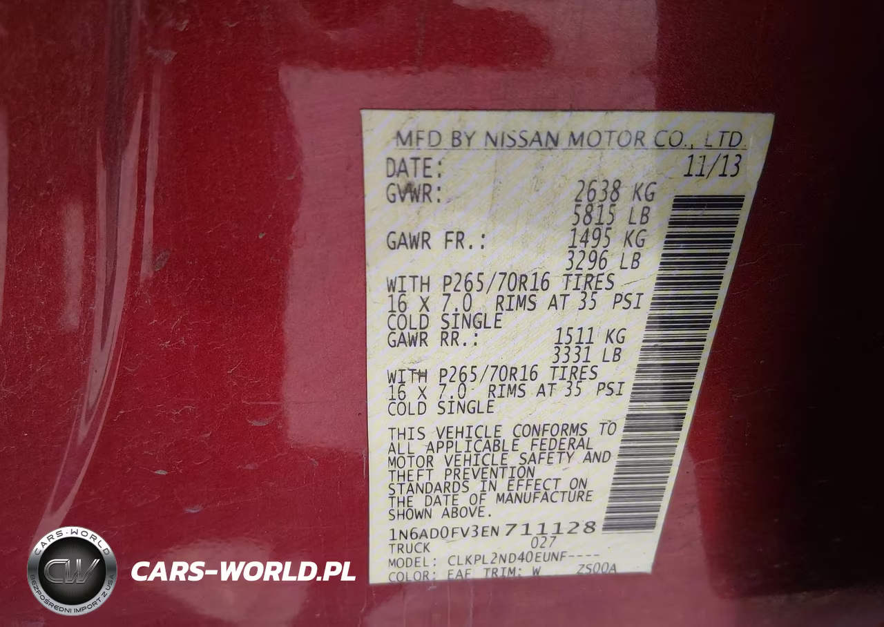 2014 Nissan Frontier Sv VIN:1N6AD0FV3EN711128 - 9