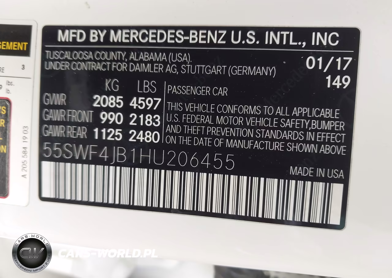 2017 Mercedes-Benz C 300 Sport VIN:55SWF4JB1HU206455 - 9