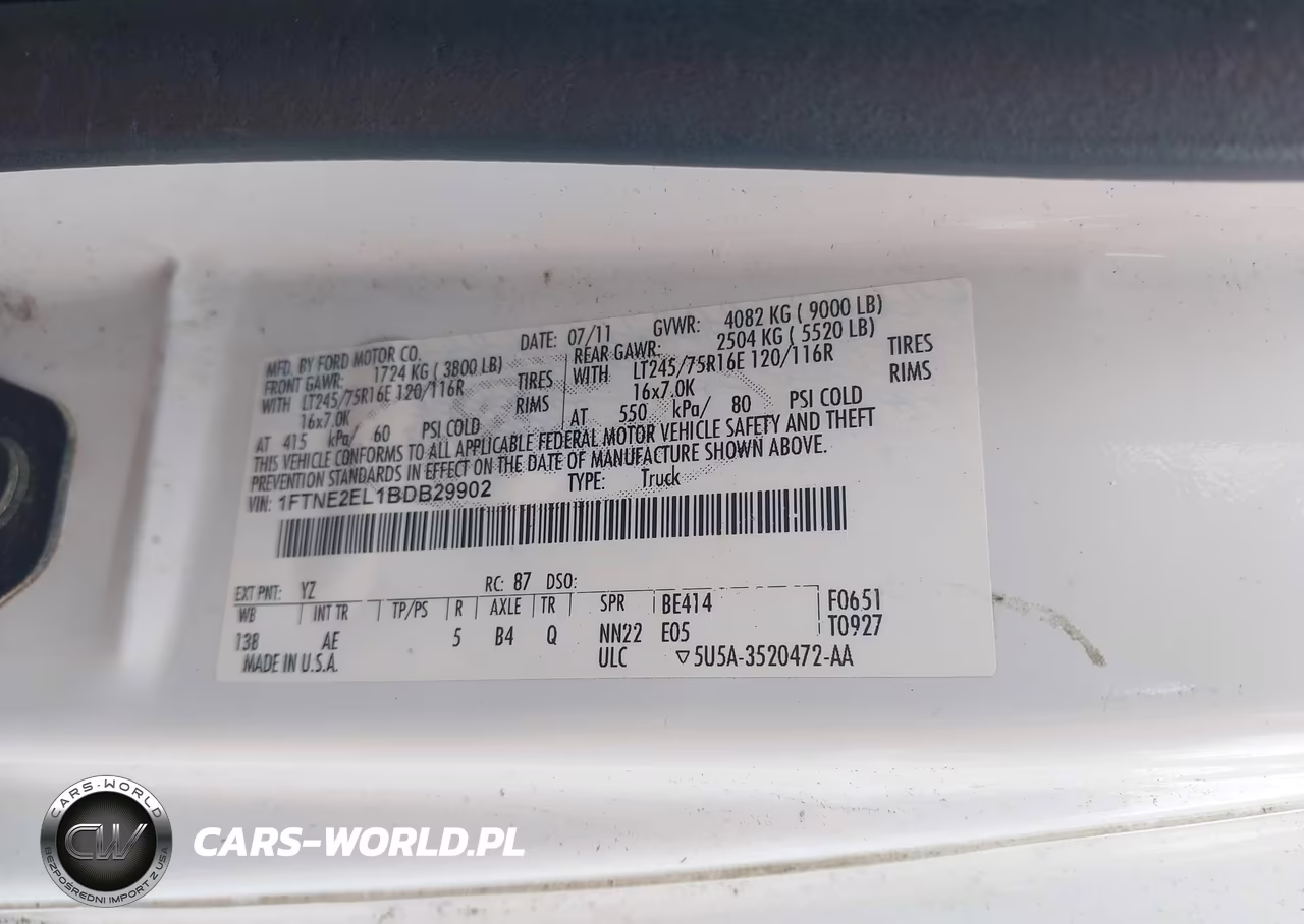 2011 Ford E-250 Commercial VIN:1FTNE2EL1BDB29902 - 9