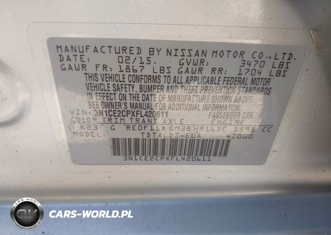 2015 Nissan Versa Note S (Sr)-S Plus-Sl-Sr-Sv VIN:3N1CE2CPXFL420611 - 9