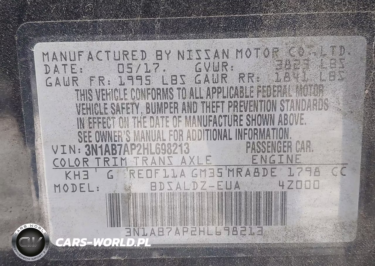 2017 Nissan Sentra Sv VIN:3N1AB7AP2HL698213 - 9
