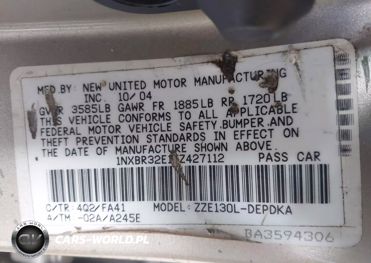 2005 Toyota Corolla Ce VIN:1NXBR32E15Z427112 - 9