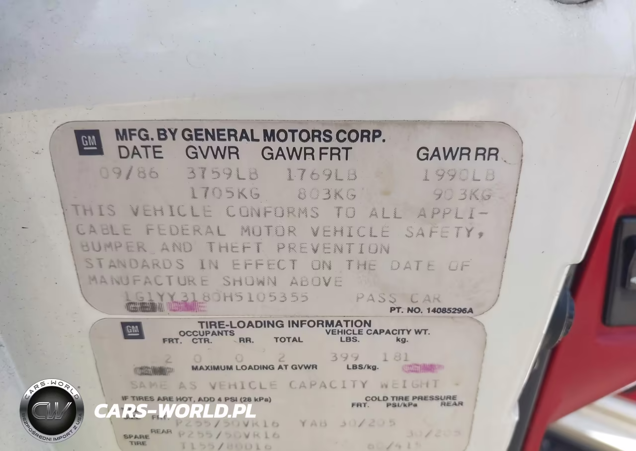 1987 Chevrolet Corvette VIN:1G1YY3180H5105355 - 9