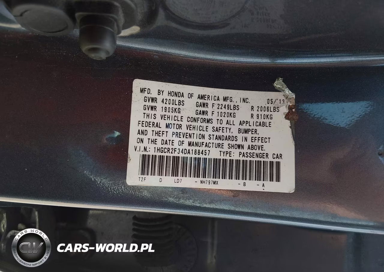 2013 Honda Accord Lx VIN:1HGCR2F34DA188457 - 9