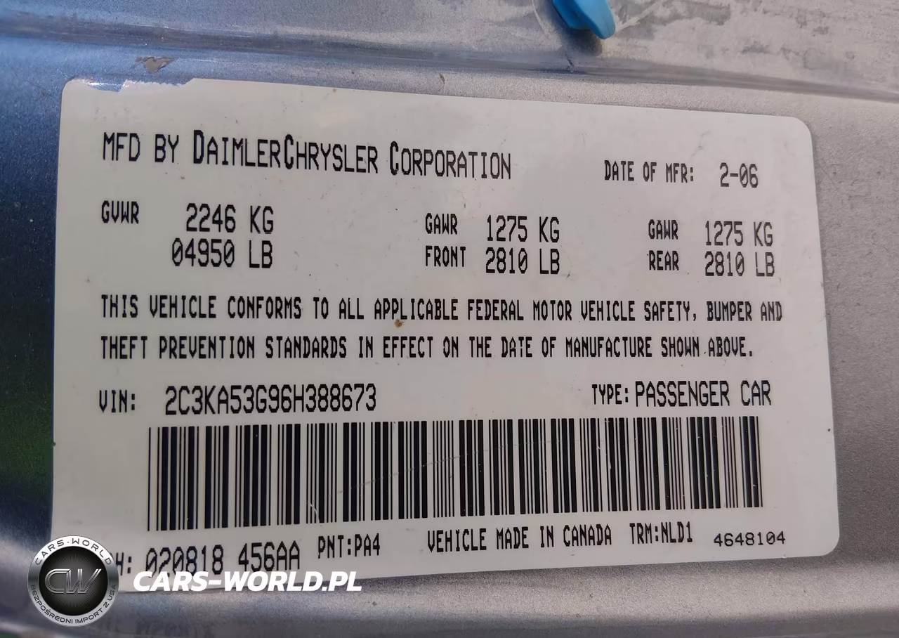 2006 Chrysler 300 Touring VIN:2C3KA53G96H388673 - 9