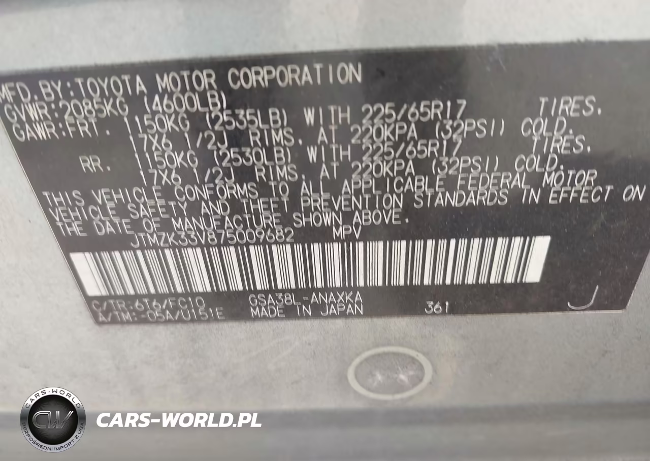 2007 Toyota Rav4 Base V6 VIN:JTMZK33V875009682 - 9