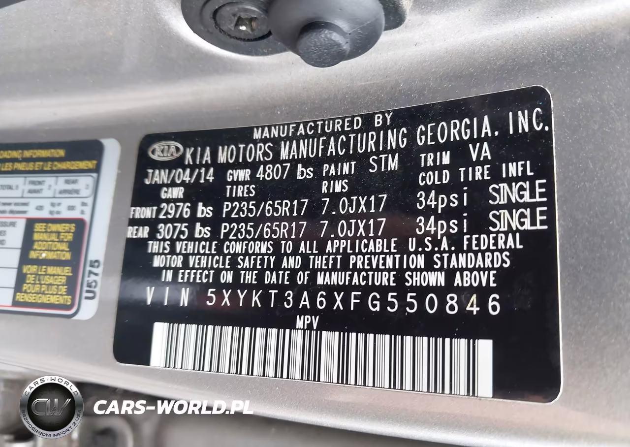 2015 Kia Sorento Lx VIN:5XYKT3A6XFG550846 - 9
