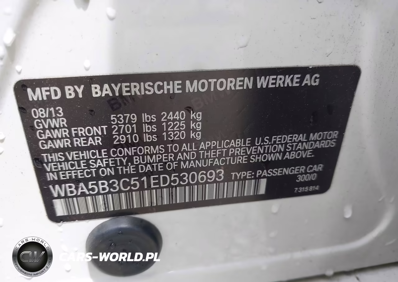 2014 BMW 535I xDrive VIN:WBA5B3C51ED530693 - 9