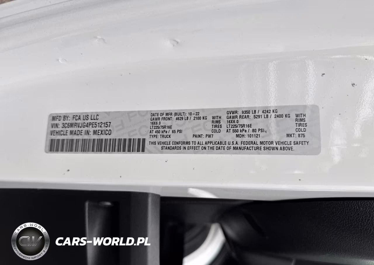 2023 Ram Promaster 3500 3500 High VIN:3C6MRVJG4PE512157 - 9