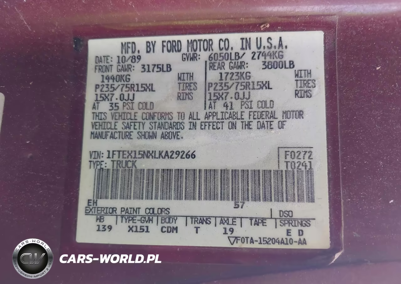 1990 Ford F150 VIN:1FTEX15NXLKA29266 - 9