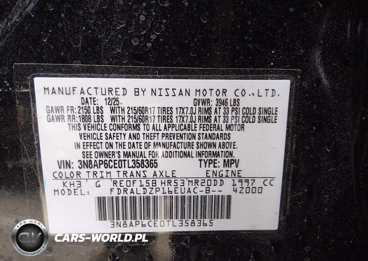 2026 Nissan Kicks Sv VIN:3N8AP6CE0TL358365 - 9