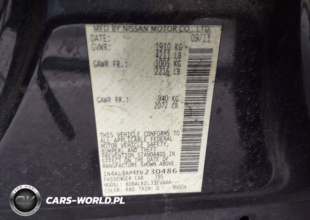 2014 Nissan Altima 2.5 S VIN:1N4AL3AP4EN230486 - 9