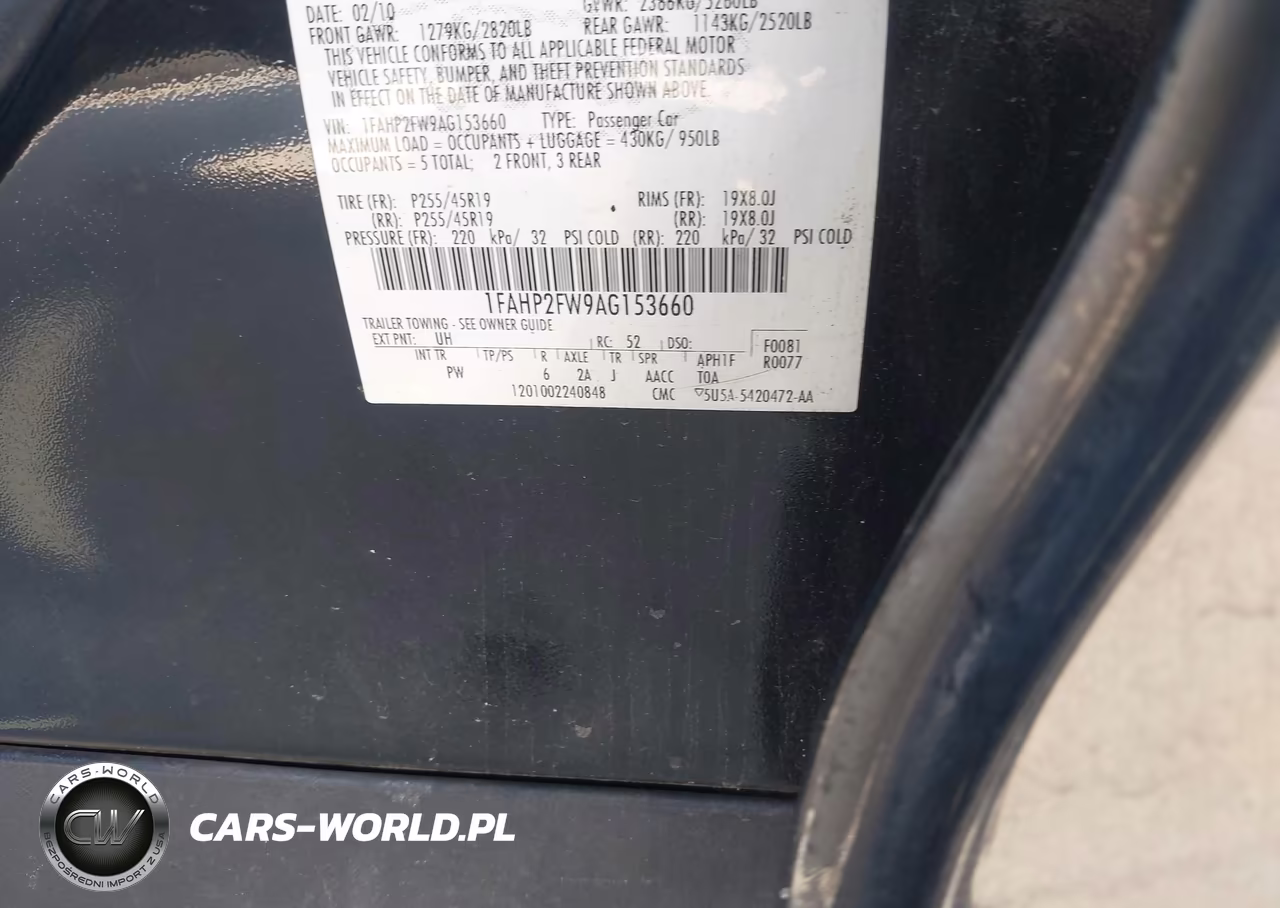 2010 Ford Taurus Limited VIN:1FAHP2FW9AG153660 - 9