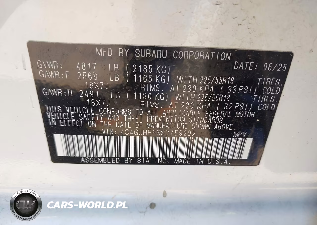 2025 Subaru Crosstrek Sport VIN:4S4GUHF6XS3759202 - 9