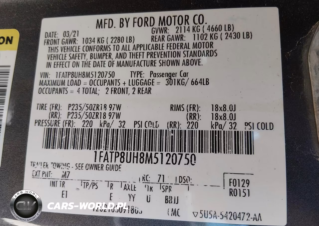 2021 Ford Mustang Ecoboost Premium VIN:1FATP8UH8M5120750 - 9