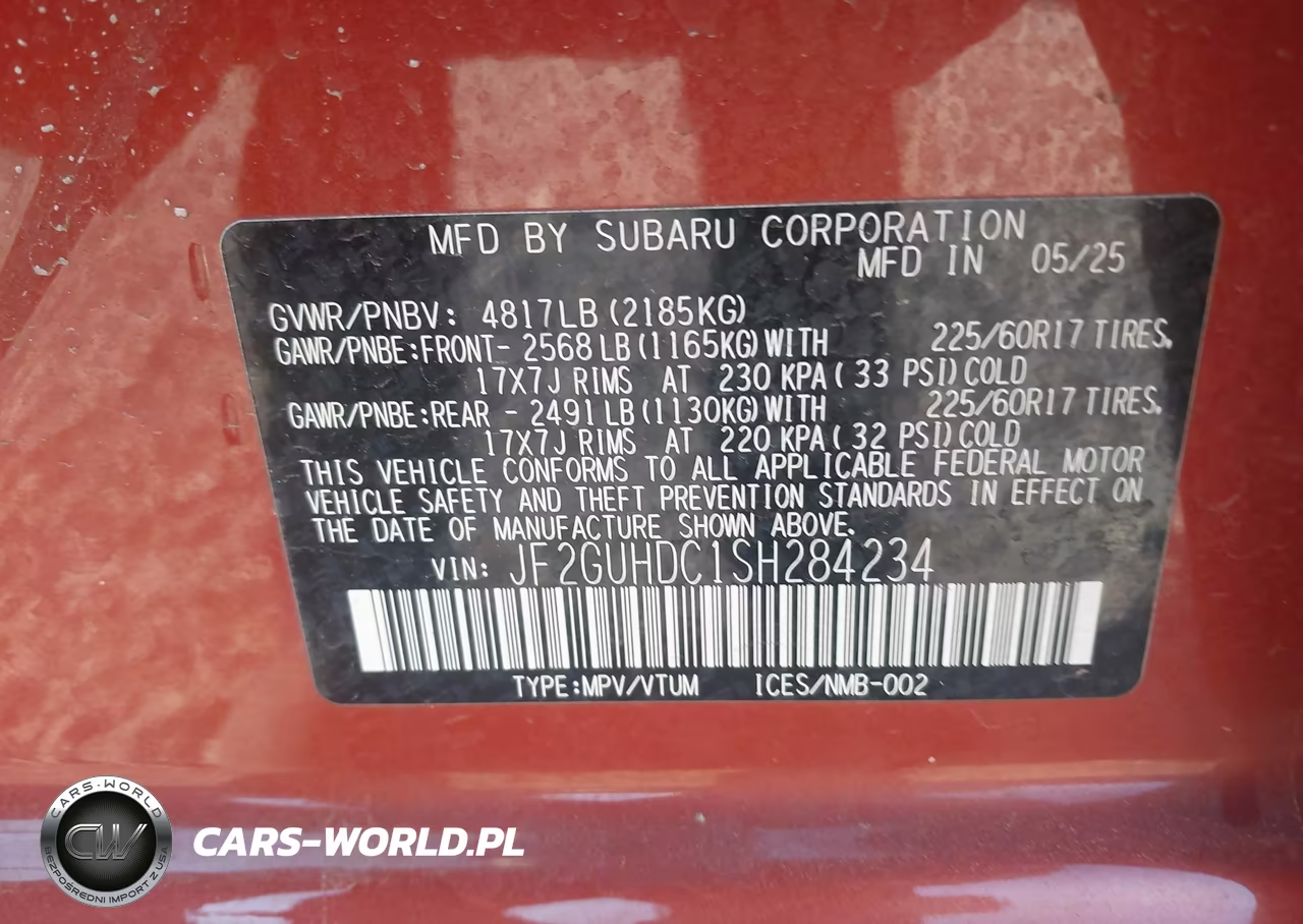 2025 Subaru Crosstrek Premium VIN:JF2GUHDC1SH284234 - 9