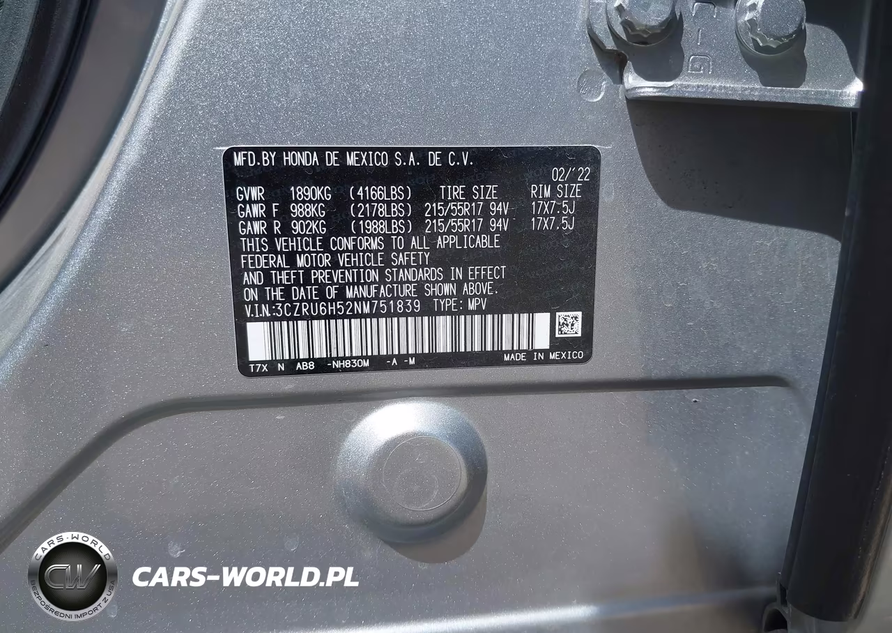 2022 Honda Hr-V Awd Ex VIN:3CZRU6H52NM751839 - 9